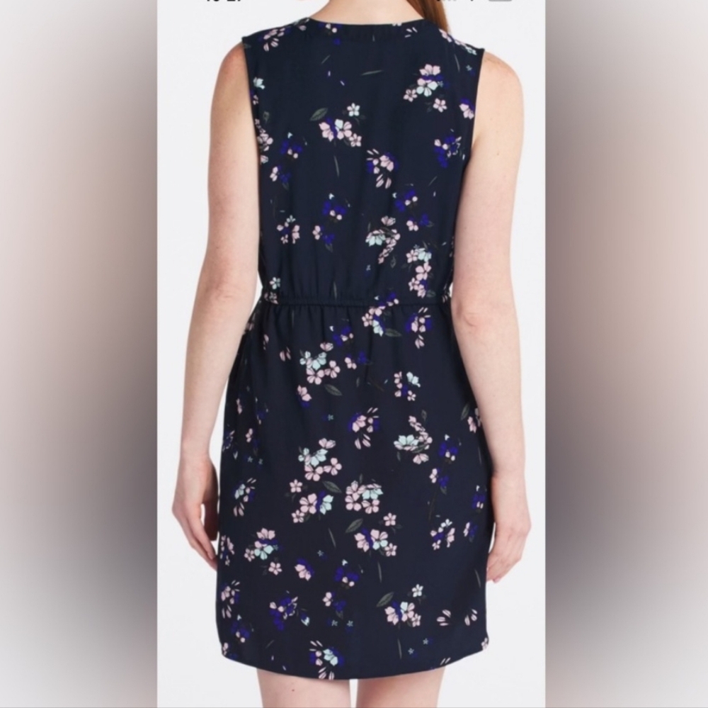 NWT 41 Hawthorn Dress Claira Tie Waist Dress Navy Medium Floral Sleeveless - Picture 4 of 10